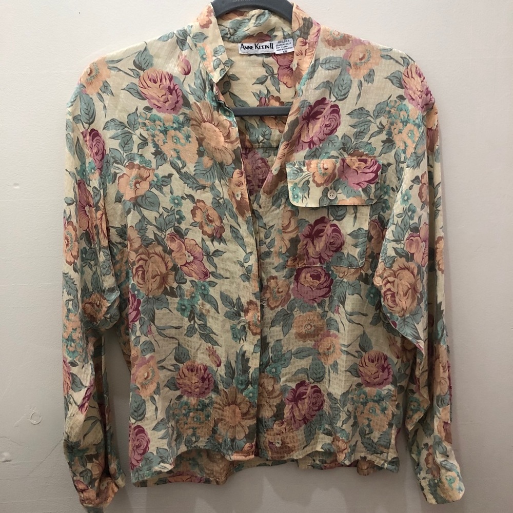 Anne Klein Vintage Silk Button Down